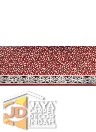 Karpet Sajadah Akmal Merah Motif Bunga / Batik 120x600, 120x1200,120 x 1800, 120 x 2400,120 x 3000.